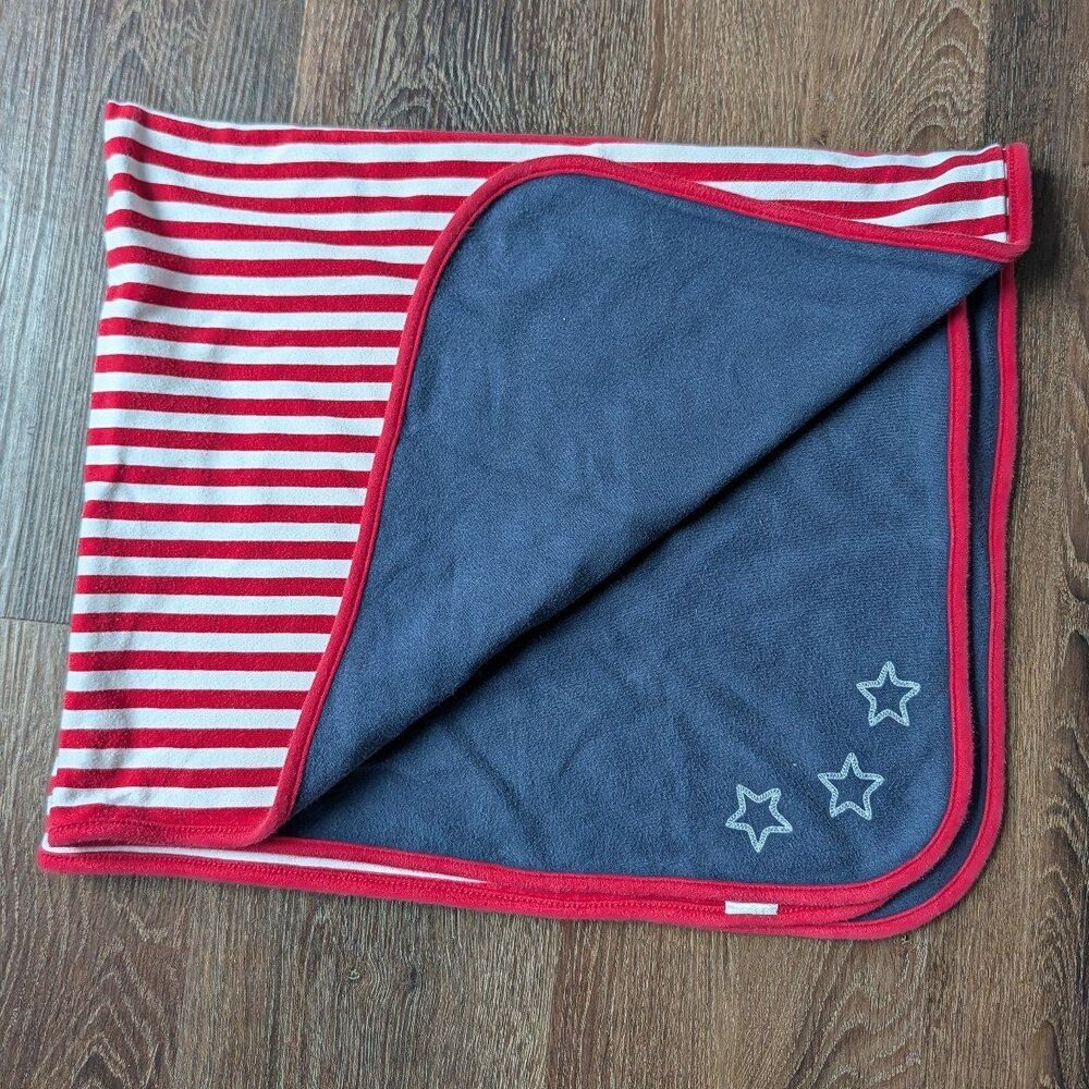 Vintage Gymboree 2004 Stars and Stripes Blanket  Red White&Blue 100% Cotton